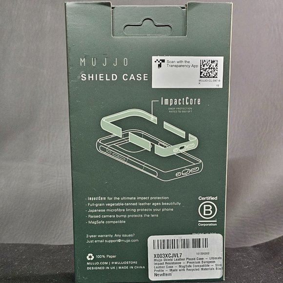 Mujjo Leather Phone Case - Fits iPhone 15 Pro - MagSafe Compatible Europ Leather - Picture 2 of 2